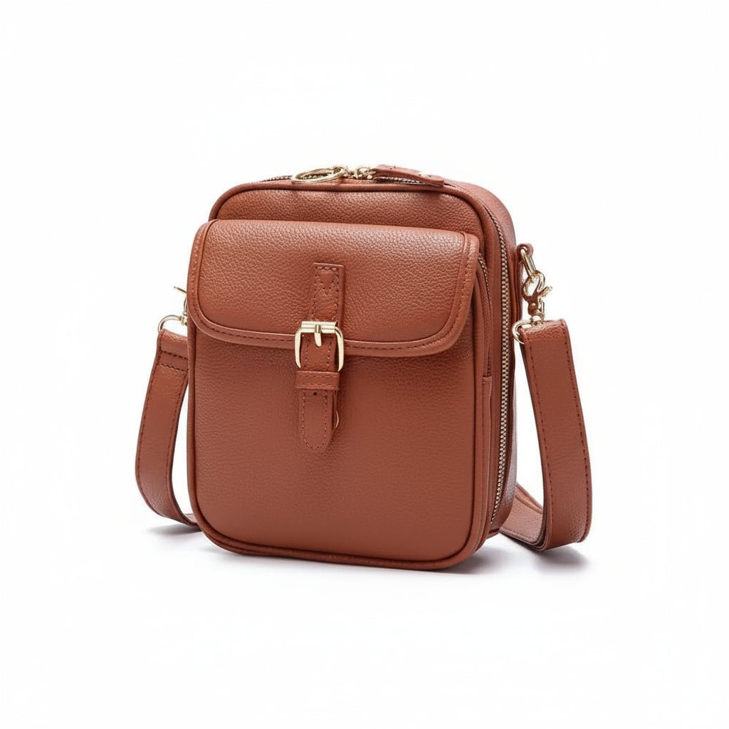 Sac Bandoulière Carré en Cuir avec Système Anti-Effraction pour Quotidien Urbain Professionnel et Déplacements | Koossa