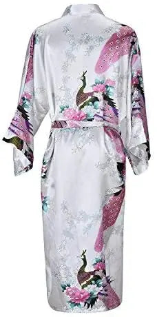 Satin Kimono Robe for Women Short Sleeve Floral Wrap Loungewear Sleepwear Wedding Bridal Party Getting Ready Dressing Gown | Lonoma