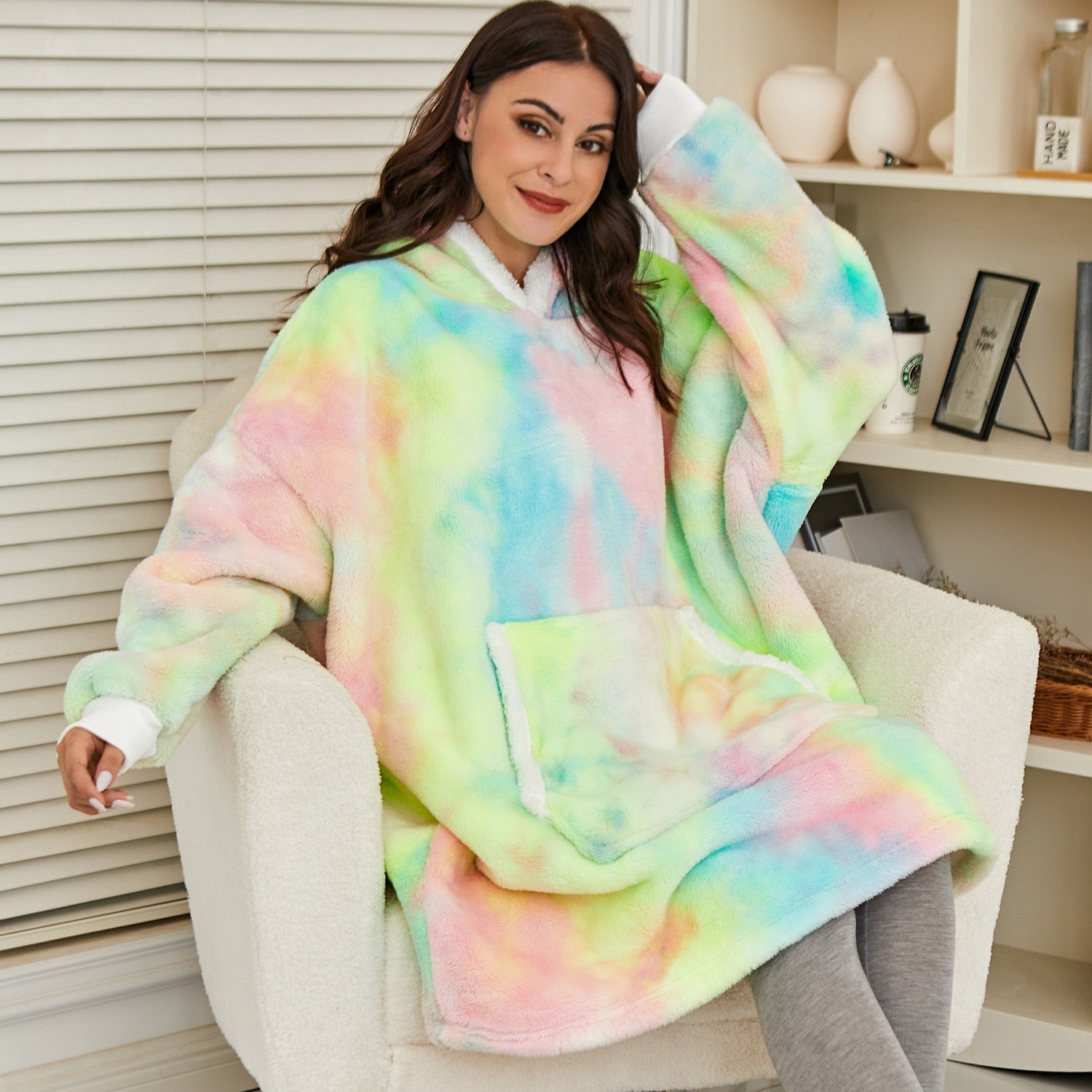 Oversized Hooded Blanket Wrap — Cosy Loungewear for Relaxing at Home & Snuggling on the Sofa | Koossa