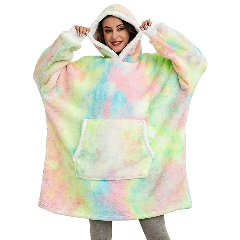 Oversized Hooded Blanket Wrap — Cosy Loungewear for Relaxing at Home & Snuggling on the Sofa | Koossa