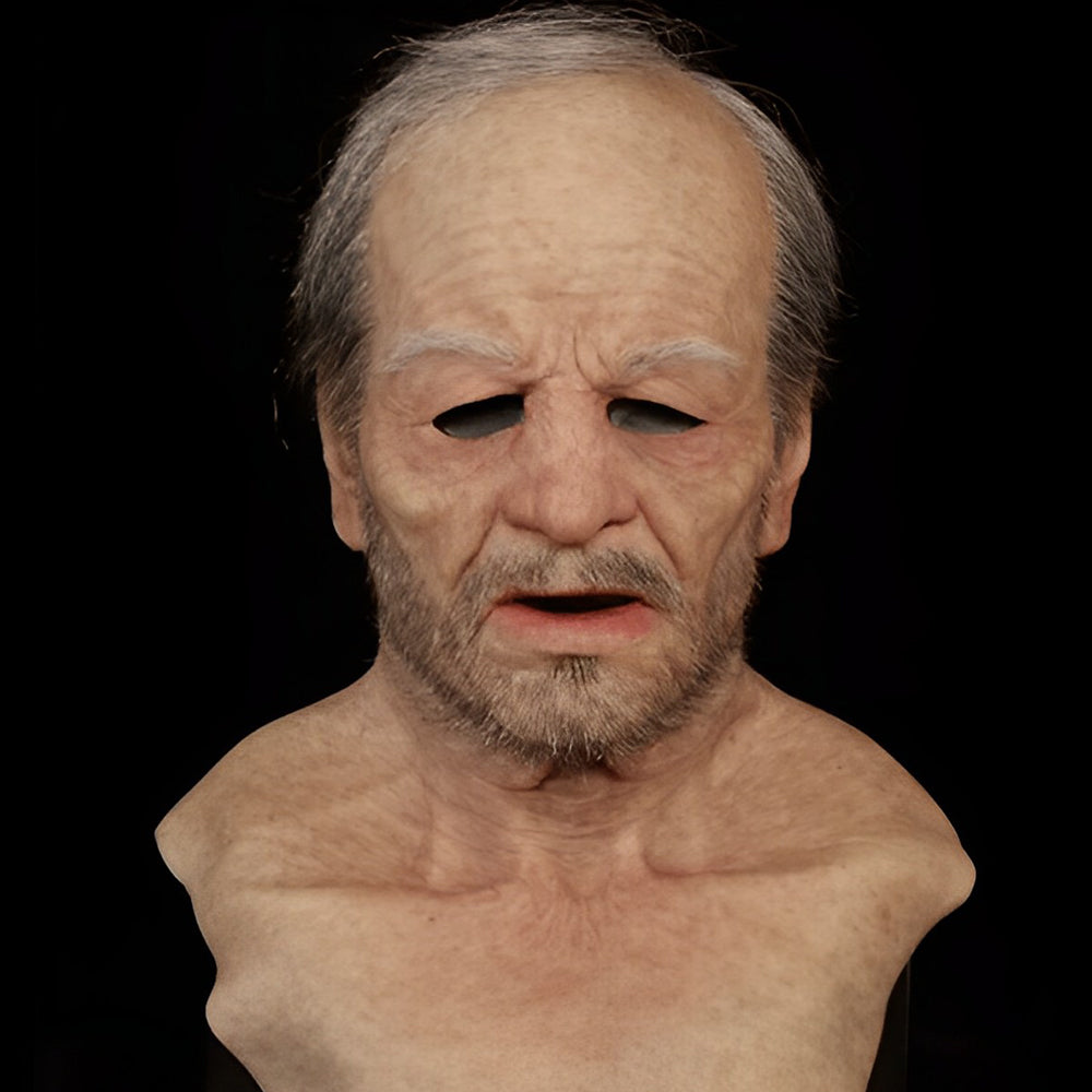 Full Head Character Mask with Hair Realistic Latex Halloween Costume Mask for Adults Cosplay Party Theater Old Man Woman Santa Claus Witch | Lonoma