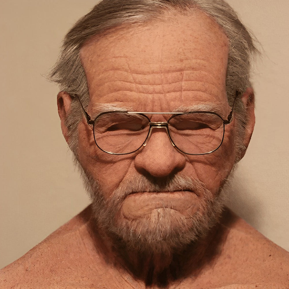 Realistic Latex Full Head Mask with Hair for Adults, Halloween Costume Cosplay Theater Party Character Mask, Old Man Witch Santa | Lonoma