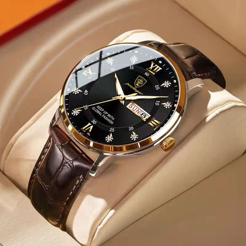 Stainless Steel Men's Watch with Luminous Dial and Water Resistance | Everyday Timepiece for Work Office Casual Outdoor | Quartz Movement | Lonoma