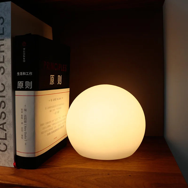 Cordless LED Orb Lamp, 16-Color USB Rechargeable Portable Night Light for Bedroom, Desk, Living Room, Ambient Mood Lighting | Lonoma