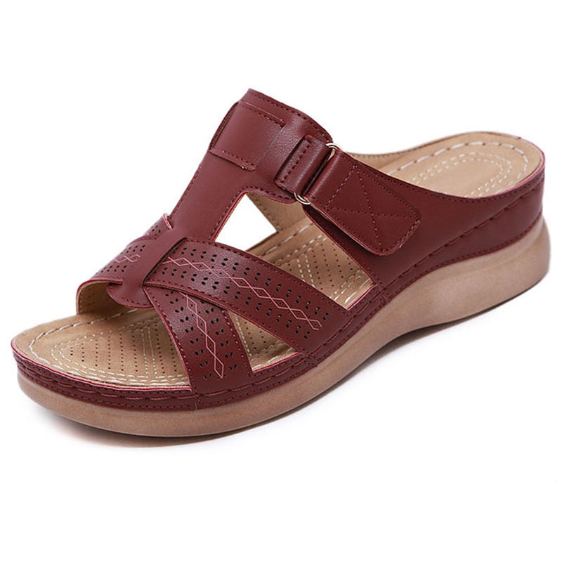 Women's Open-Toe Wedge Sandals with Cushioned Sole — Comfortable Summer Sandals for Everyday Wear & Travel | Koossa