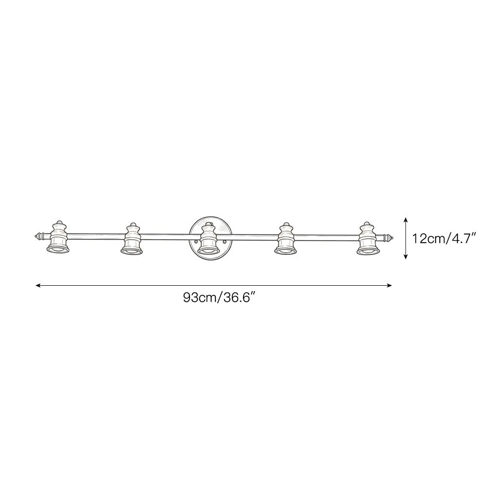Adjustable Brass Wall Sconce with Multiple Spotlights – Indoor Track Light Fixture for Living Room, Bedroom & Hallway – Hardwired MR16 Lamp | Lonoma