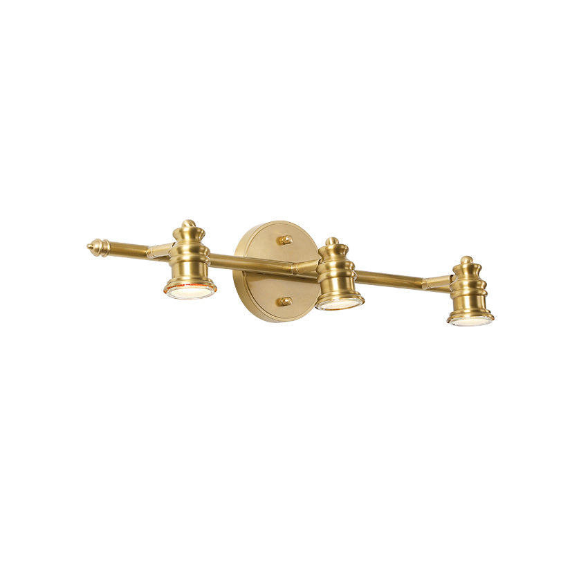 Adjustable Brass Wall Sconce with Multiple Spotlights – Indoor Track Light Fixture for Living Room, Bedroom & Hallway – Hardwired MR16 Lamp | Lonoma