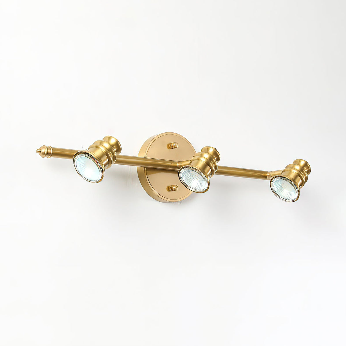 Adjustable Brass Wall Sconce with Multiple Spotlights – Indoor Track Light Fixture for Living Room, Bedroom & Hallway – Hardwired MR16 Lamp | Lonoma