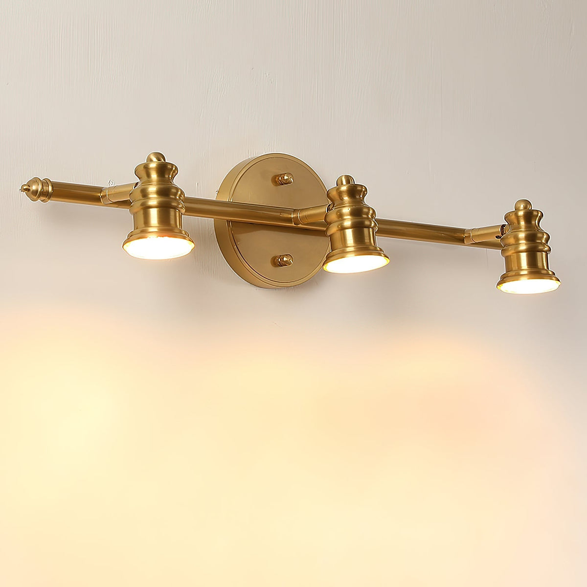 Adjustable Brass Wall Sconce with Multiple Spotlights – Indoor Track Light Fixture for Living Room, Bedroom & Hallway – Hardwired MR16 Lamp | Lonoma