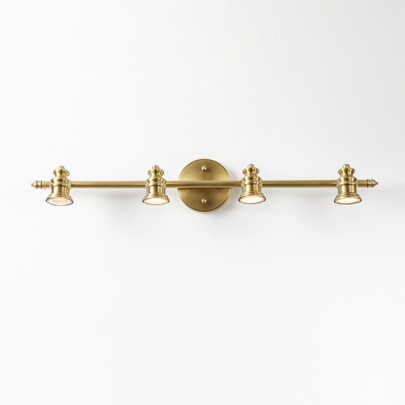 Adjustable Brass Wall Sconce with Multiple Spotlights – Indoor Track Light Fixture for Living Room, Bedroom & Hallway – Hardwired MR16 Lamp | Lonoma
