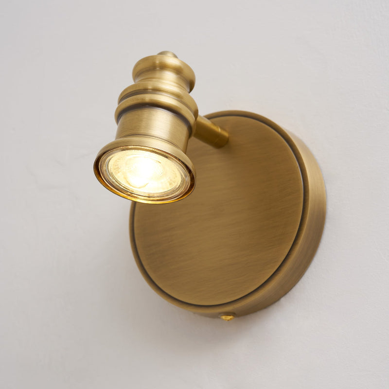 Adjustable Brass Wall Sconce with Multiple Spotlights – Indoor Track Light Fixture for Living Room, Bedroom & Hallway – Hardwired MR16 Lamp | Lonoma