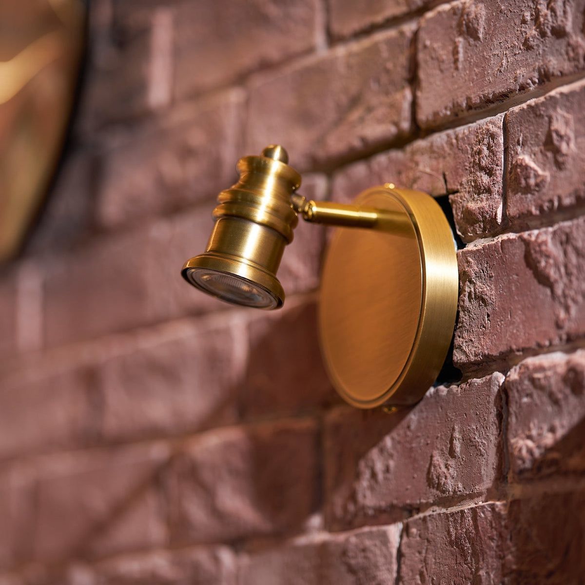 Adjustable Brass Wall Sconce with Multiple Spotlights – Indoor Track Light Fixture for Living Room, Bedroom & Hallway – Hardwired MR16 Lamp | Lonoma