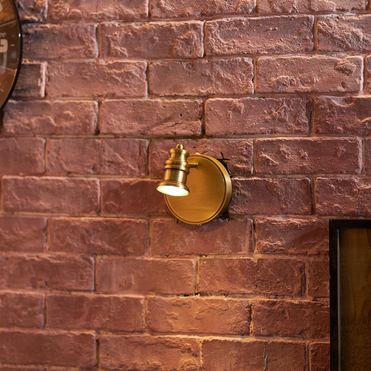 Adjustable Brass Wall Sconce with Multiple Spotlights – Indoor Track Light Fixture for Living Room, Bedroom & Hallway – Hardwired MR16 Lamp | Lonoma