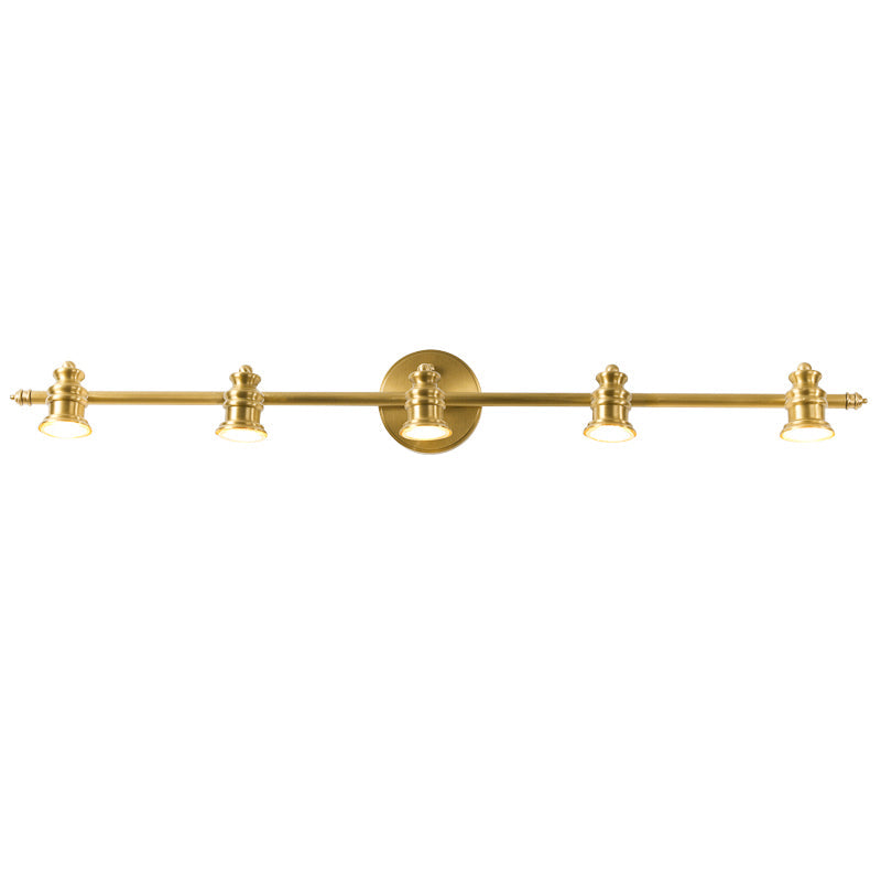 Adjustable Brass Wall Sconce with Multiple Spotlights – Indoor Track Light Fixture for Living Room, Bedroom & Hallway – Hardwired MR16 Lamp | Lonoma