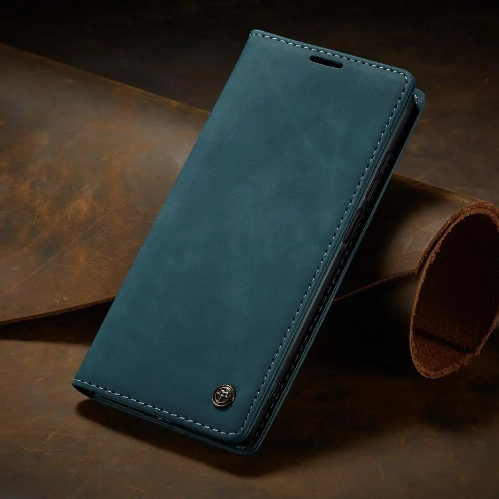 Magnetic Flip Wallet Phone Case for Samsung Galaxy with Card Slots and Kickstand Premium Faux Leather Folio Cover | Lonoma