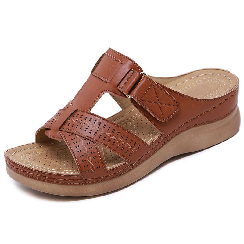 Women's Open-Toe Wedge Sandals with Cushioned Sole — Comfortable Summer Sandals for Everyday Wear & Travel | Koossa