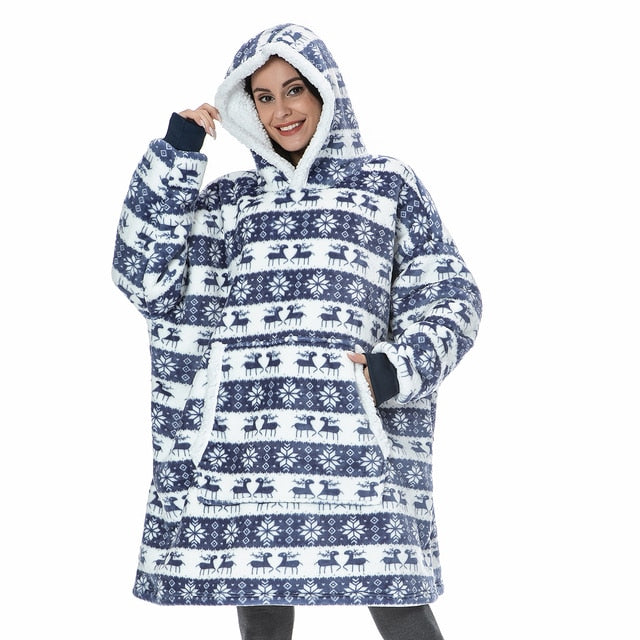 Oversized Hooded Blanket Wrap — Cosy Loungewear for Relaxing at Home & Snuggling on the Sofa | Koossa