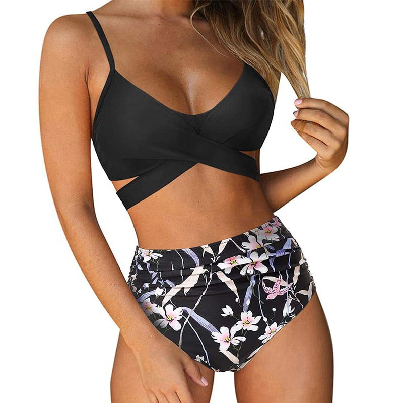 Women's High-Waisted Bikini Set — Flattering Two-Piece Swimwear for Summer Holidays & Beach Days | Koossa