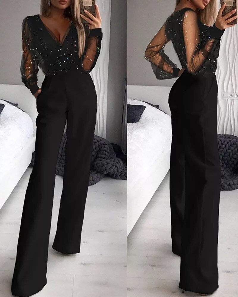 Women's Black Jumpsuit — Relaxed Fit Regular Leg One-Piece for Everyday Wear & Casual Occasions | Koossa