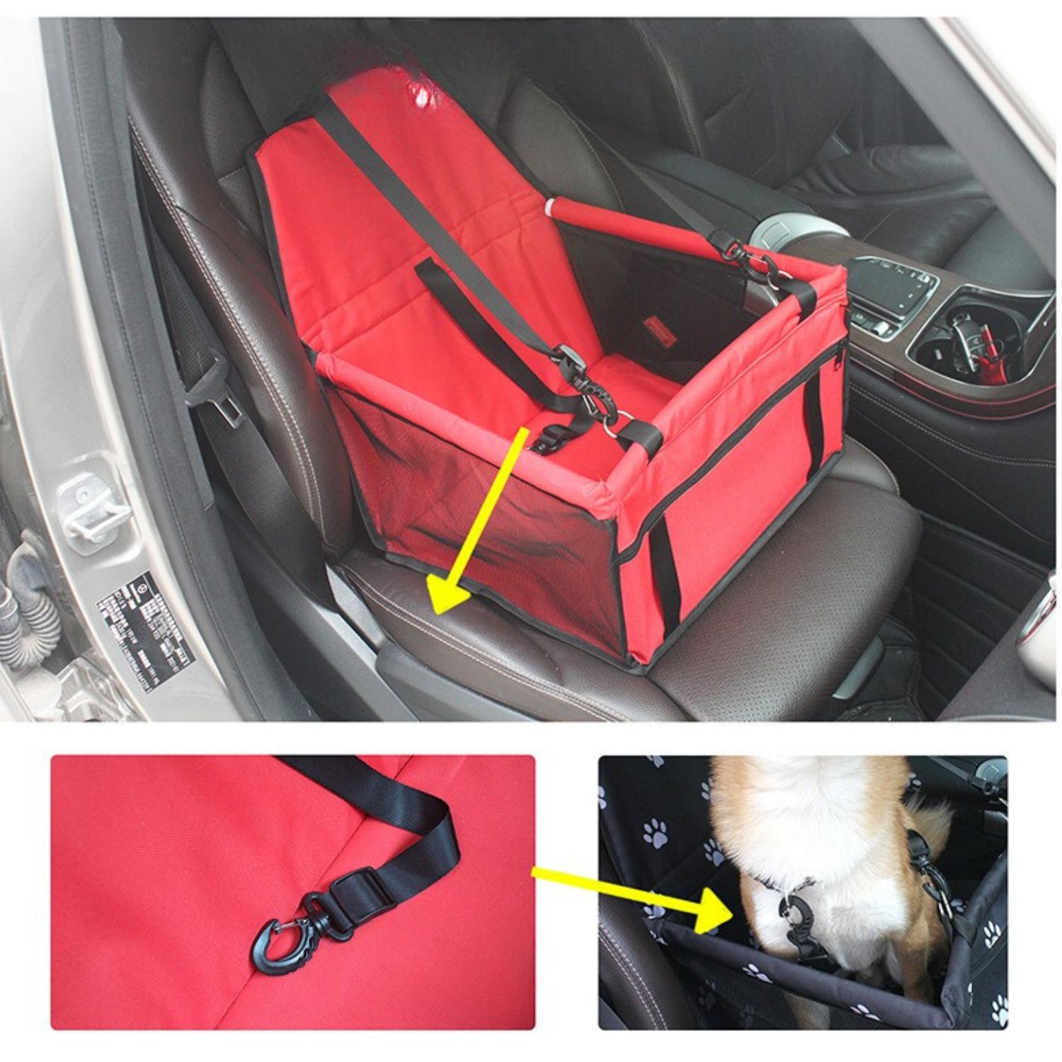 Dog Car Seat Booster Waterproof Oxford Anti-Slip Small Medium Dogs Travel Safety Seat Belt Strap Elevated Pet Car Seat Protector | Koossa