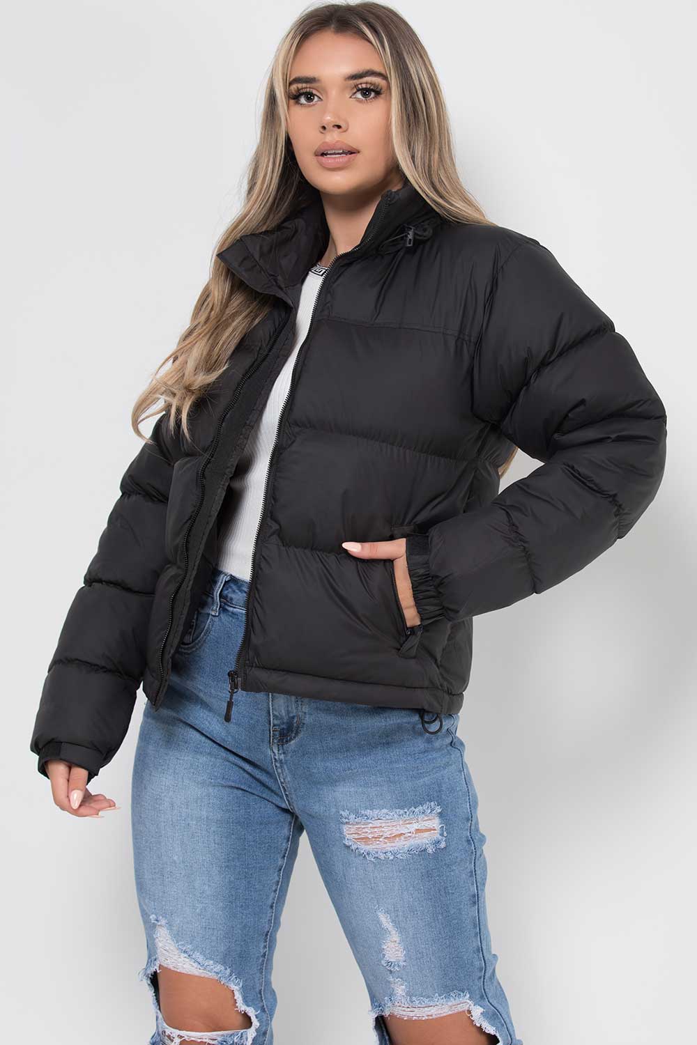 Women's Insulated Long Puffer Coat with Hood – Adjustable Drawstring, Hip-Length Coverage, Secure Zipper Pockets – Winter Warmth for | Lonoma
