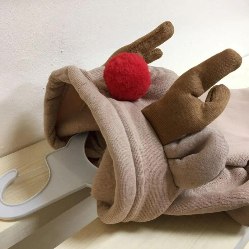 Dachshund Reindeer Hoodie Fleece Lined Polyester XS–2XL Christmas Dog Costume Festive Holiday Outfit Rudolph | Koossa
