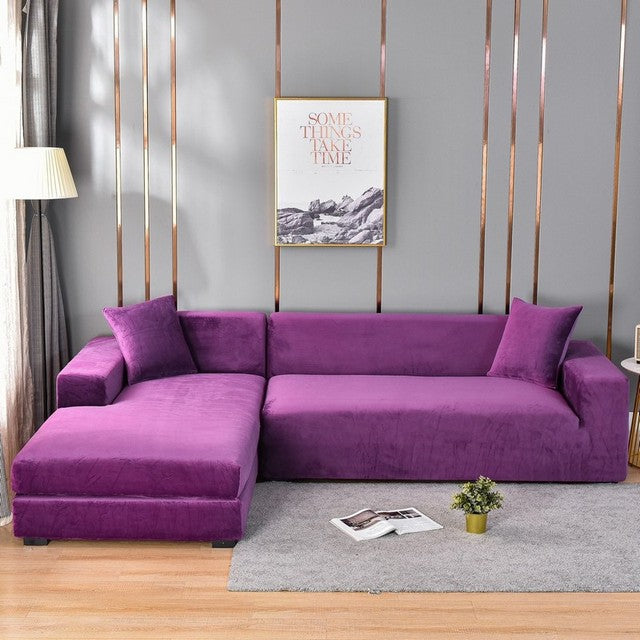 Stretch Velvet Sofa Slipcover, Universal Fit Couch Cover for Living Room, Armchair, Loveseat & 3-Seater Furniture Protector | Lonoma