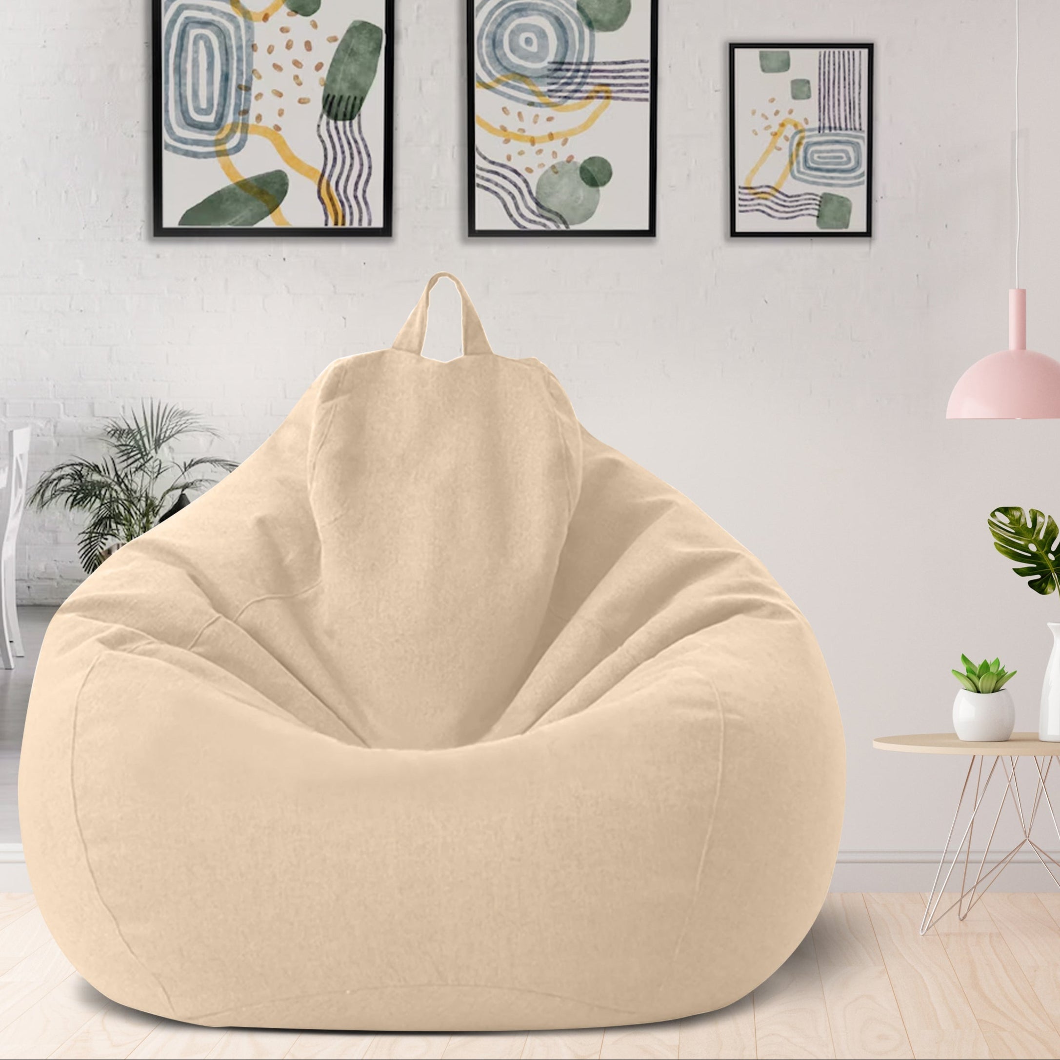 Housse de pouf poire en lin pour adulte et ado sans rembourrage ergonomique au design minimaliste moderne | Koossa