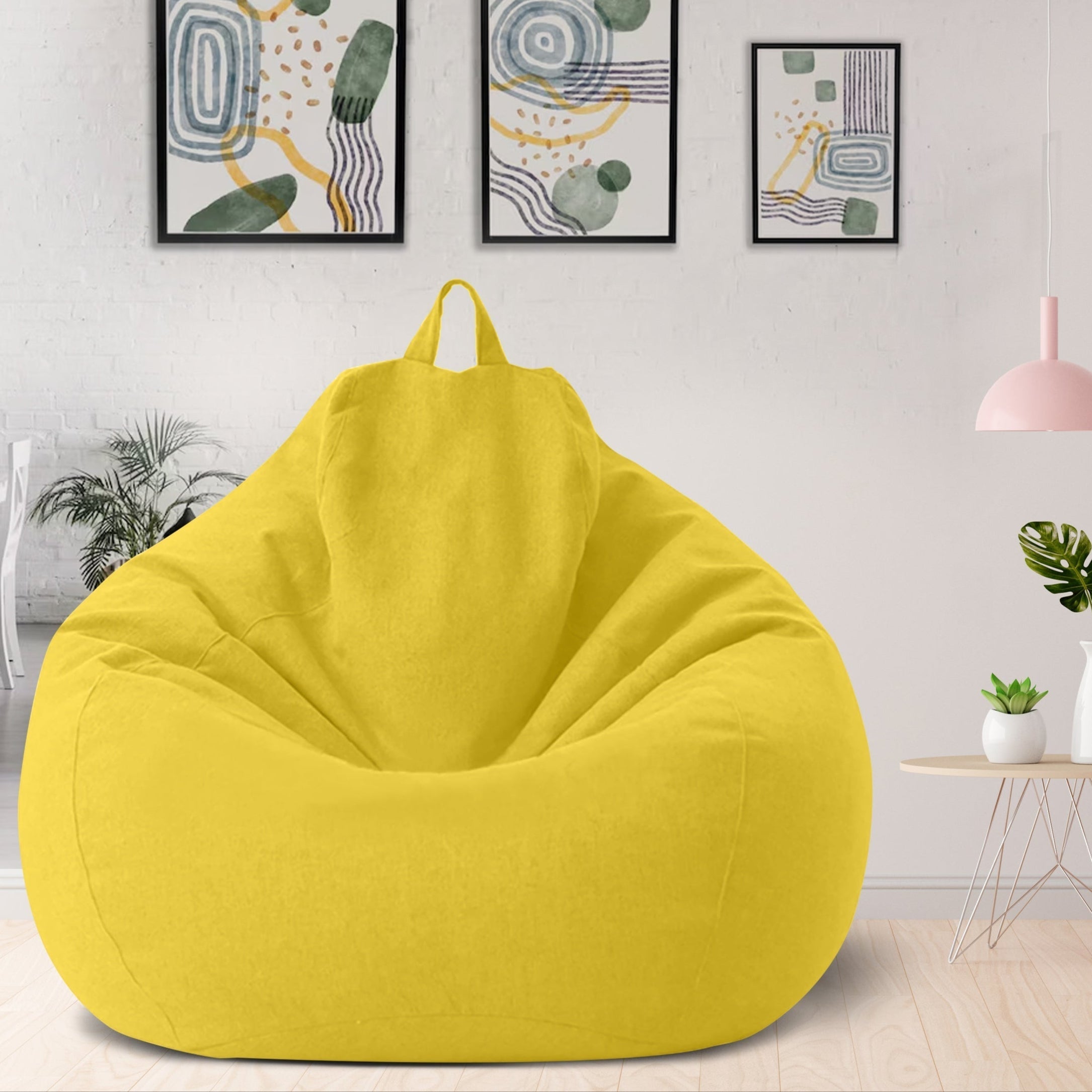 Housse de pouf poire en lin pour adulte et ado sans rembourrage ergonomique au design minimaliste moderne | Koossa
