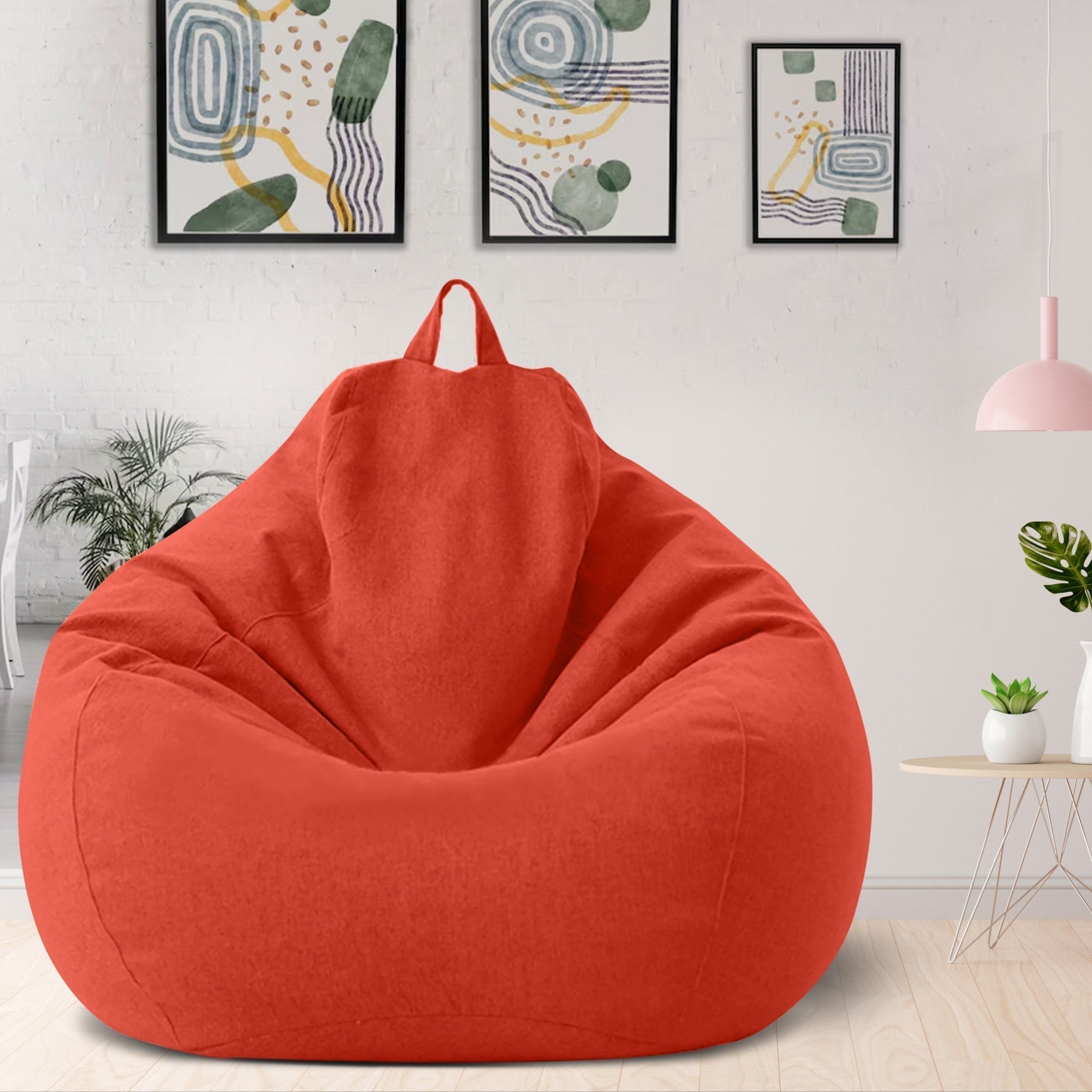 Housse de pouf poire en lin pour adulte et ado sans rembourrage ergonomique au design minimaliste moderne | Koossa