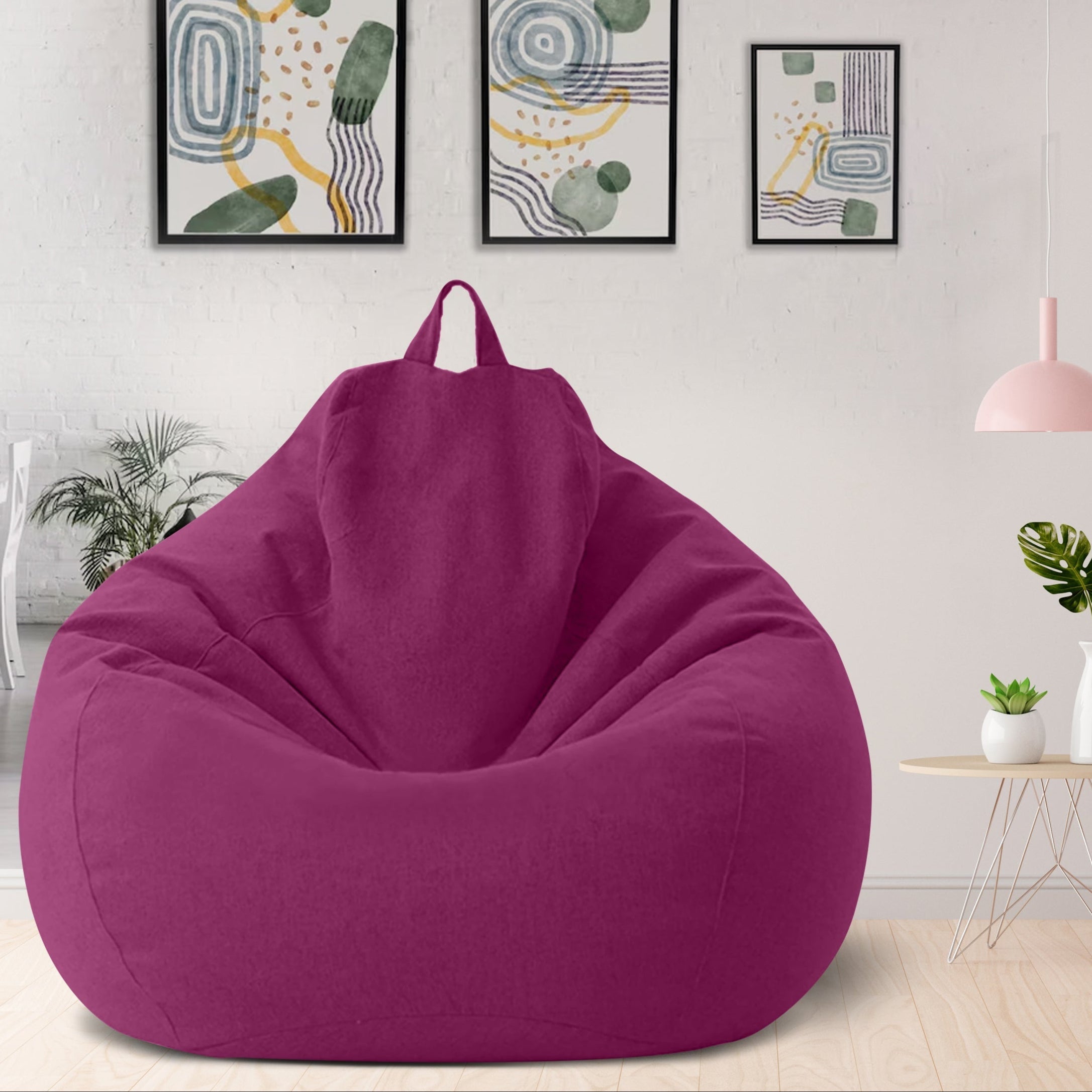 Housse de pouf poire en lin pour adulte et ado sans rembourrage ergonomique au design minimaliste moderne | Koossa