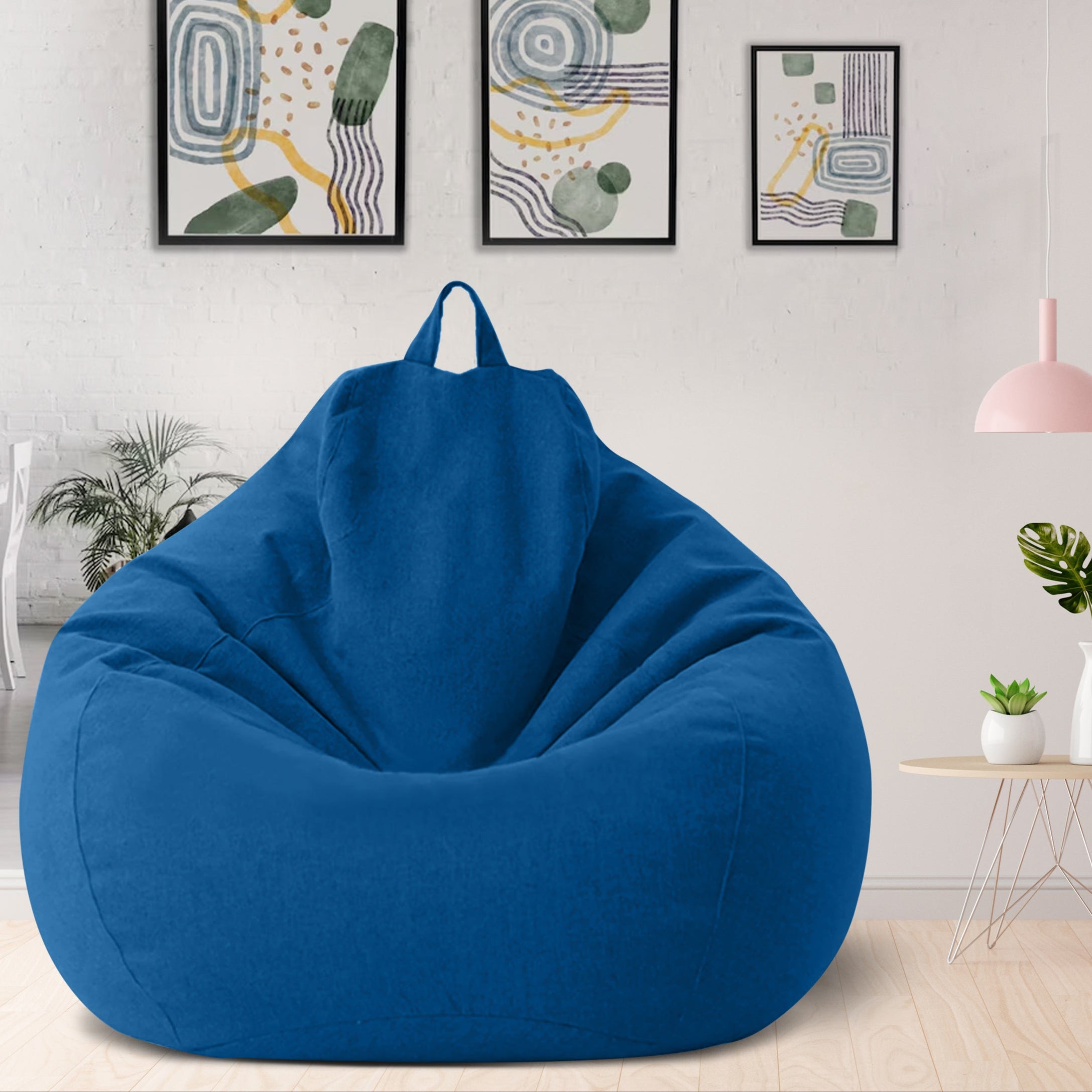Housse de pouf poire en lin pour adulte et ado sans rembourrage ergonomique au design minimaliste moderne | Koossa