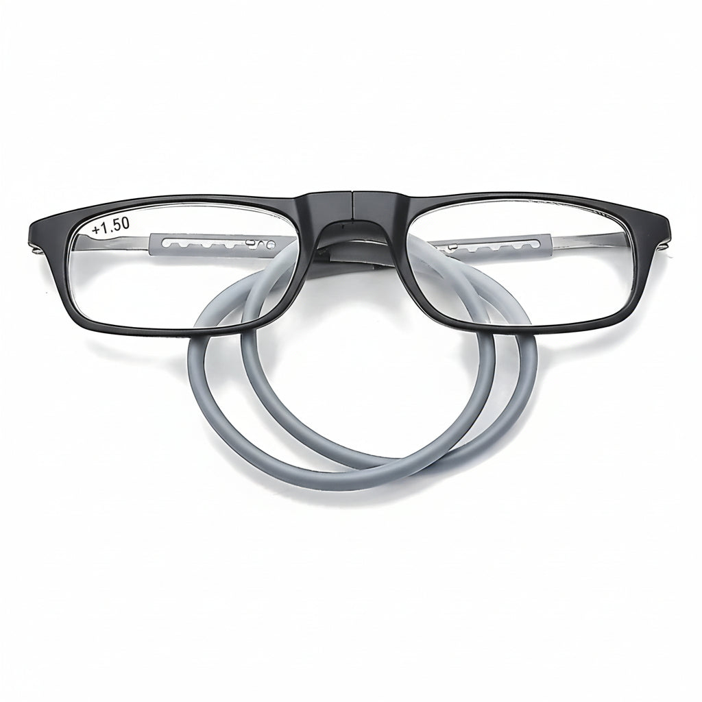 Lunettes de lecture magnétiques avec cordon tour de cou ajustable pour lecture mains libres et confort optimal | Koossa