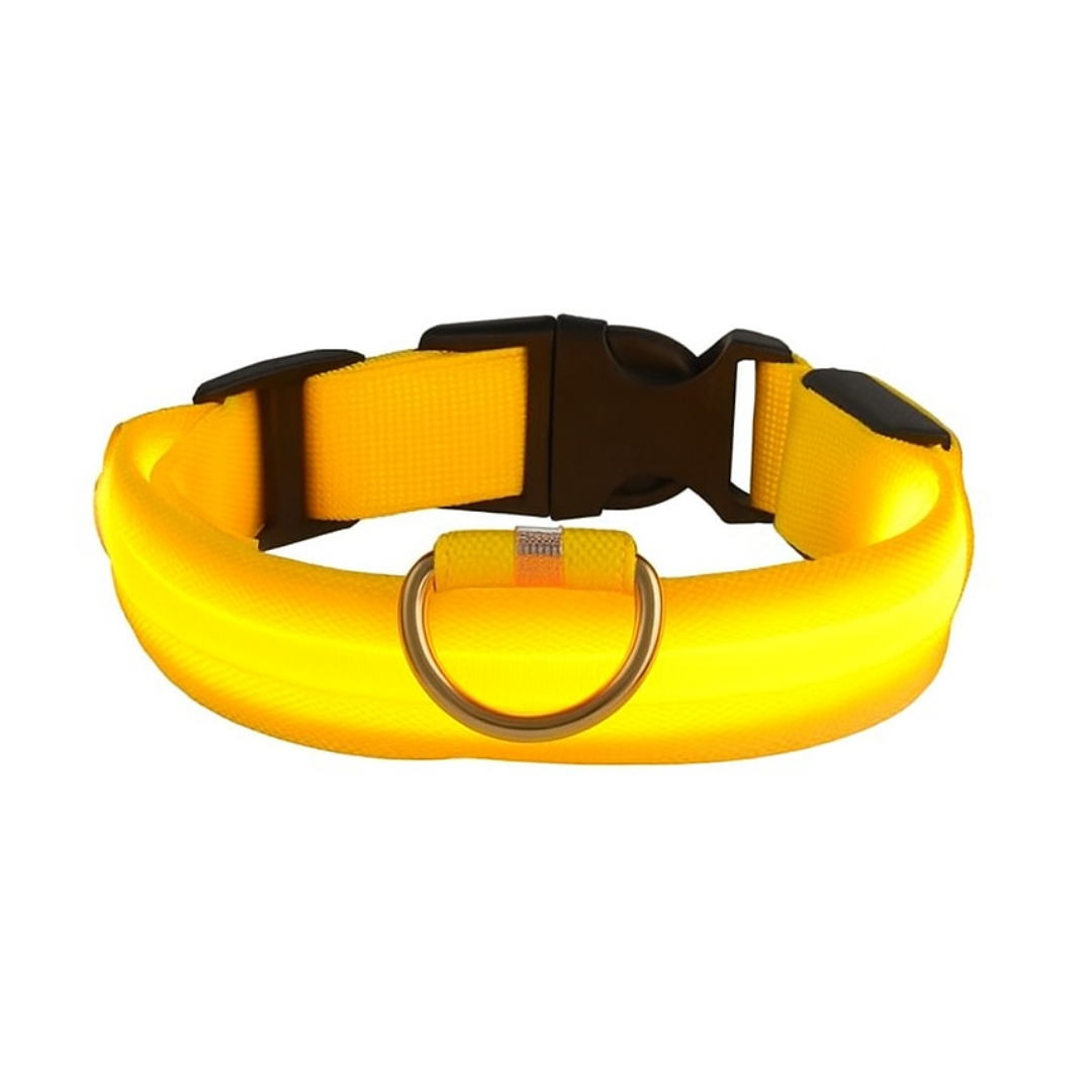 LED Dog Collar USB Rechargeable Nylon Reflective Waterproof Night Safety XS XL Adjustable Pet Collar Visibility Walking | Koossa