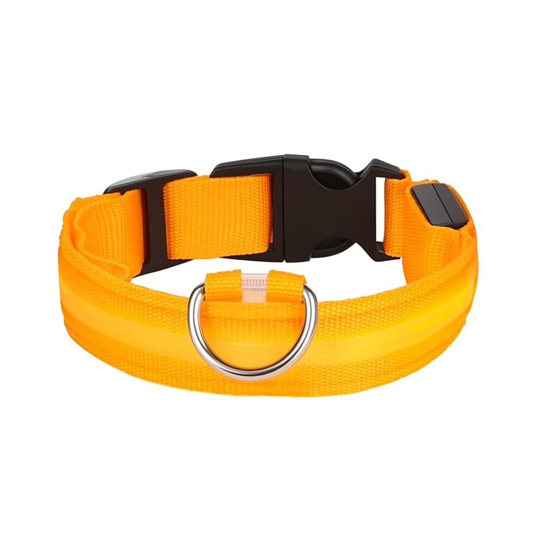 LED Dog Collar USB Rechargeable Nylon Reflective Waterproof Night Safety XS XL Adjustable Pet Collar Visibility Walking | Koossa