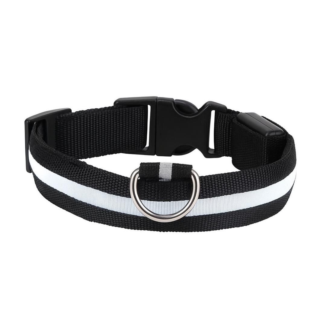 LED Dog Collar USB Rechargeable Nylon Reflective Waterproof Night Safety XS XL Adjustable Pet Collar Visibility Walking | Koossa
