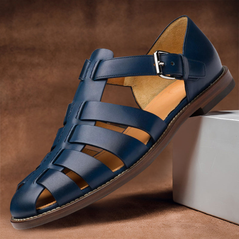 Men's Open-Toe Leather Sandals — Classic Summer Footwear for Smart Casual & Holiday Occasions | Koossa