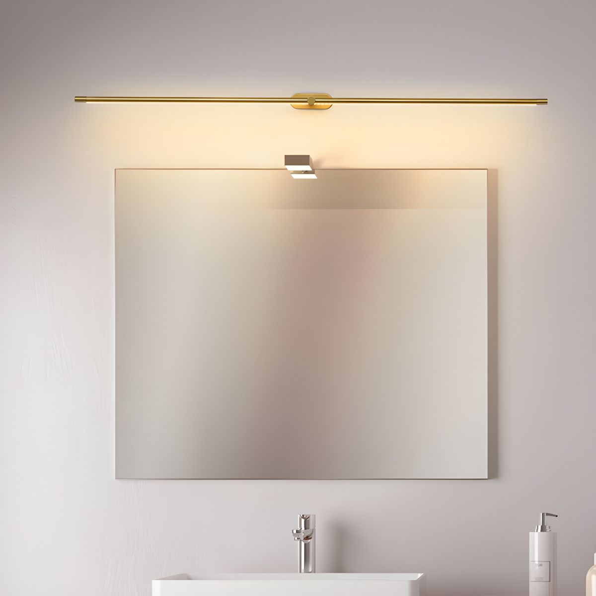 Rechargeable LED Picture Light 27 Inch Gold, Battery Operated Cordless Art Display Sconce, Dimmable Accent Lighting for Hallway Bedroom | Lonoma