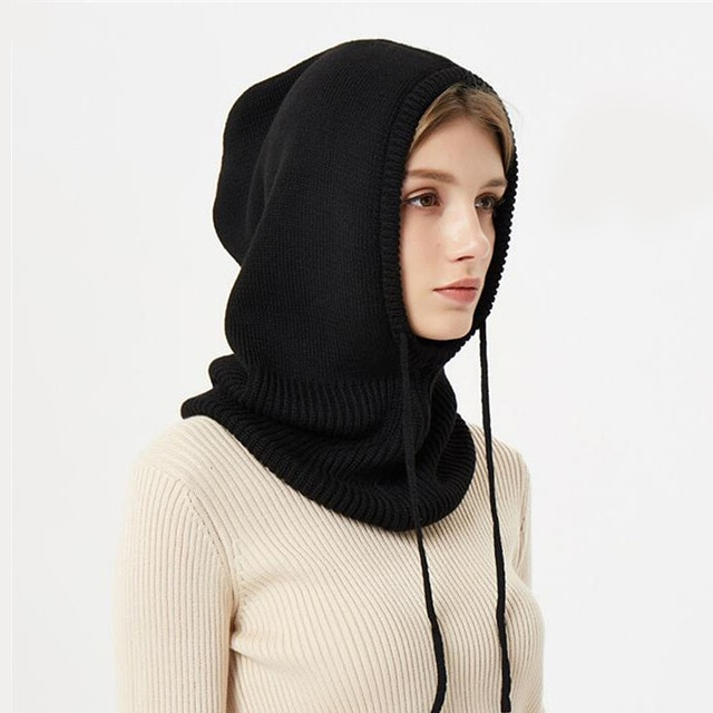 Women's Hooded Scarf — Warm Winter Neck Warmer with Adjustable Drawstrings for Cold Weather | Koossa