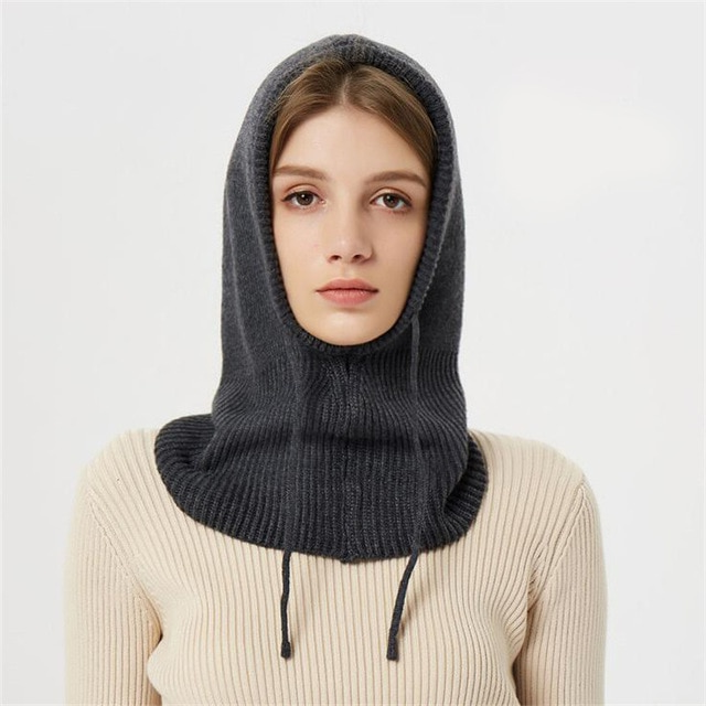 Women's Hooded Scarf — Warm Winter Neck Warmer with Adjustable Drawstrings for Cold Weather | Koossa