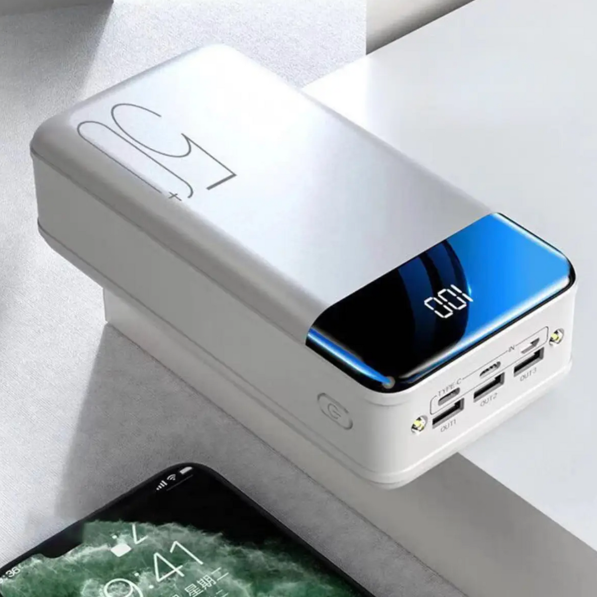 High-Capacity Battery Pack 100000mAh Dual USB-C Portable Charger for iPhone Android Tablets Laptops Emergency Travel Backup Power | Lonoma