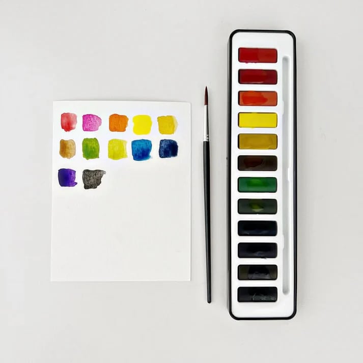 Beginner Watercolor Paint Book with Templates & Step-by-Step Lessons for Relaxing Art Projects Adults Kids Teens | Lonoma