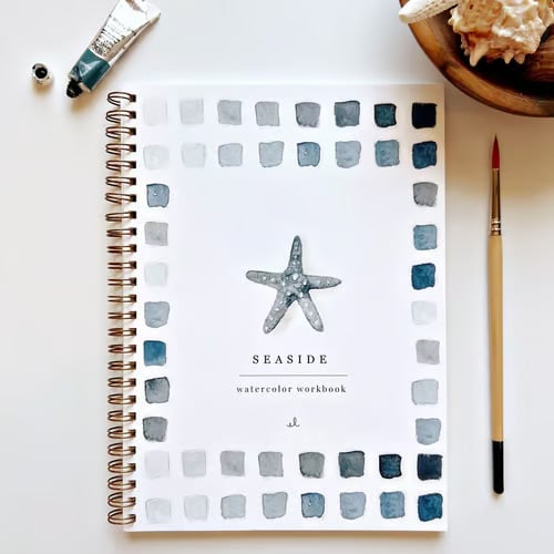 Watercolor Painting Workbook for Beginners, Step-by-Step Guided Lessons with Pre-Drawn Outlines, Spiral-Bound Art Book for Adults & Kids | Lonoma