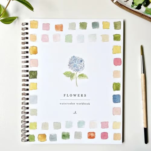 Beginner Watercolor Paint Book with Templates & Step-by-Step Lessons for Relaxing Art Projects Adults Kids Teens | Lonoma