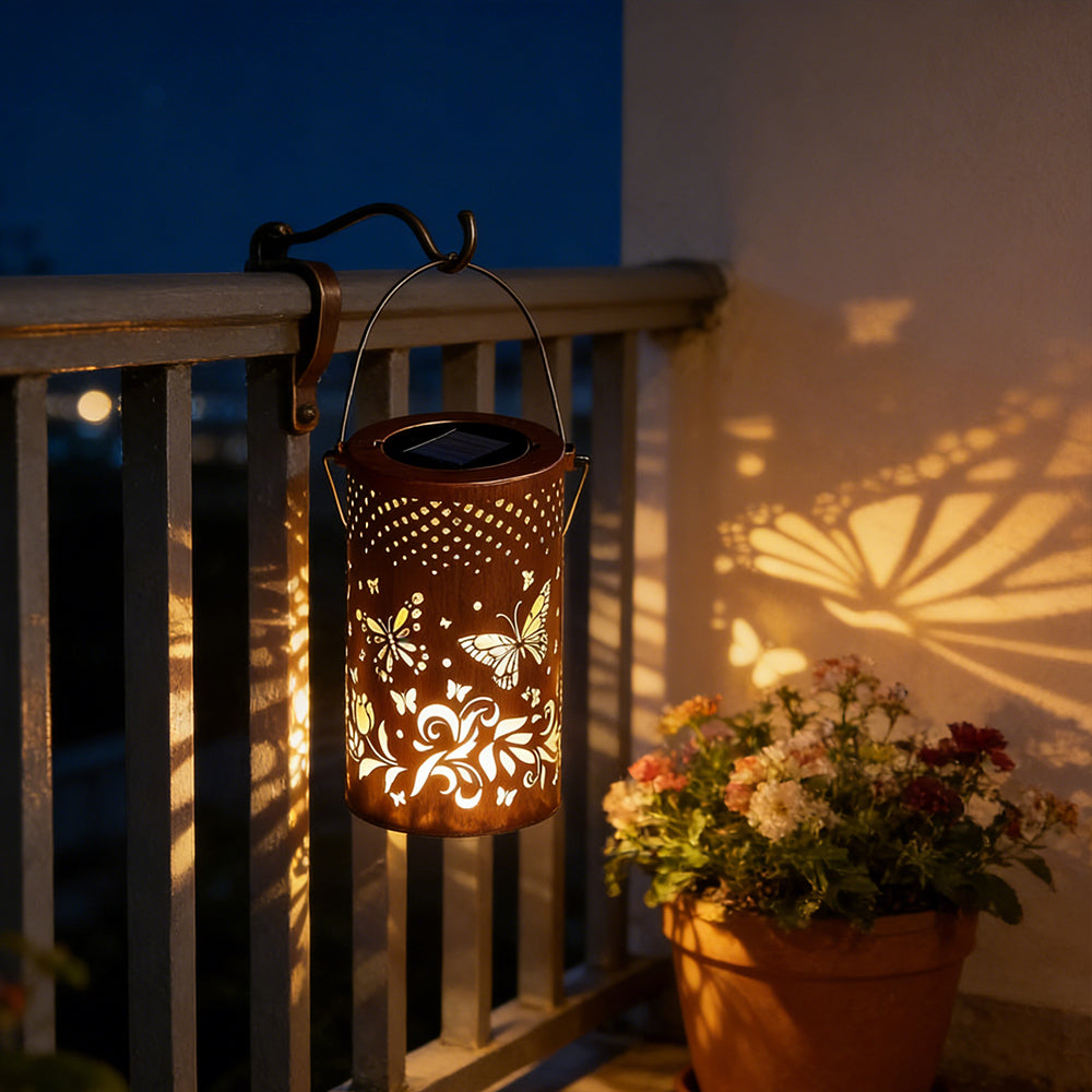 Lanterne solaire décorative motif arbre de vie IP55 pour jardin terrasse villa à suspendre ou poser LED blanc | Koossa