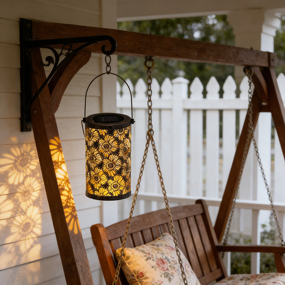 Lanterne solaire décorative motif arbre de vie IP55 pour jardin terrasse villa à suspendre ou poser LED blanc | Koossa