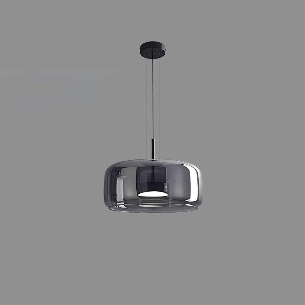 Suspension en verre fumé dôme vintage minimaliste LED pour cuisine salle à manger loft style industriel | Koossa