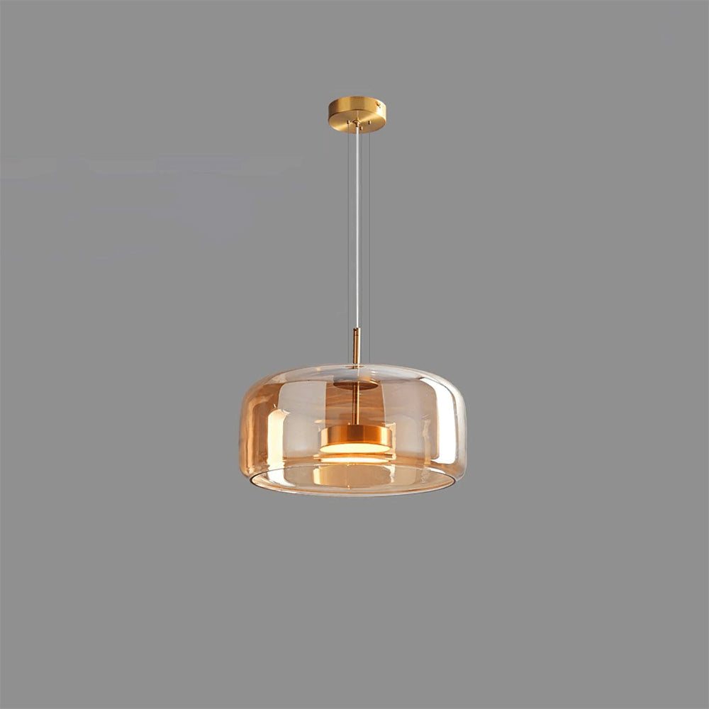Suspension en verre fumé dôme vintage minimaliste LED pour cuisine salle à manger loft style industriel | Koossa