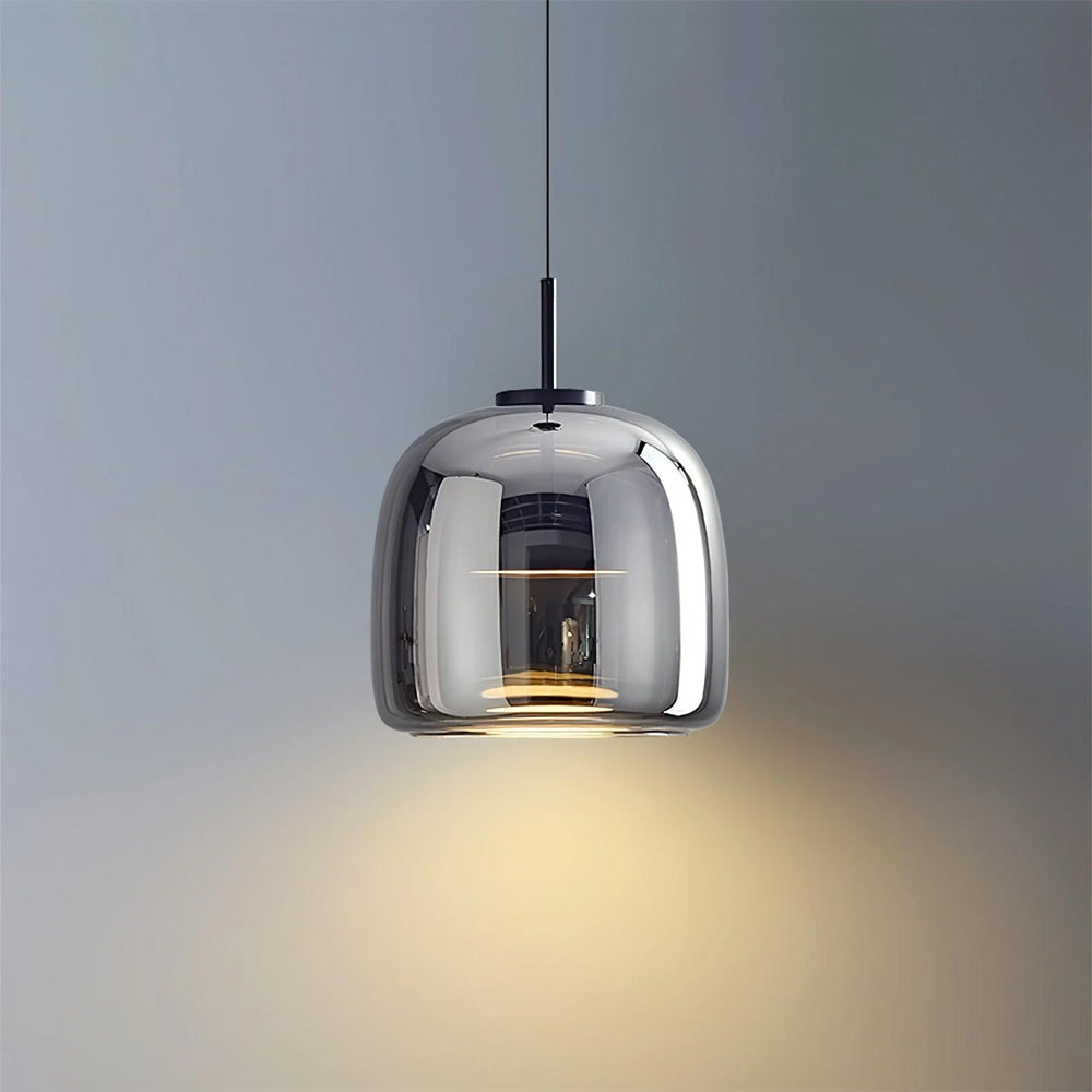 Suspension en verre fumé dôme vintage minimaliste LED pour cuisine salle à manger loft style industriel | Koossa