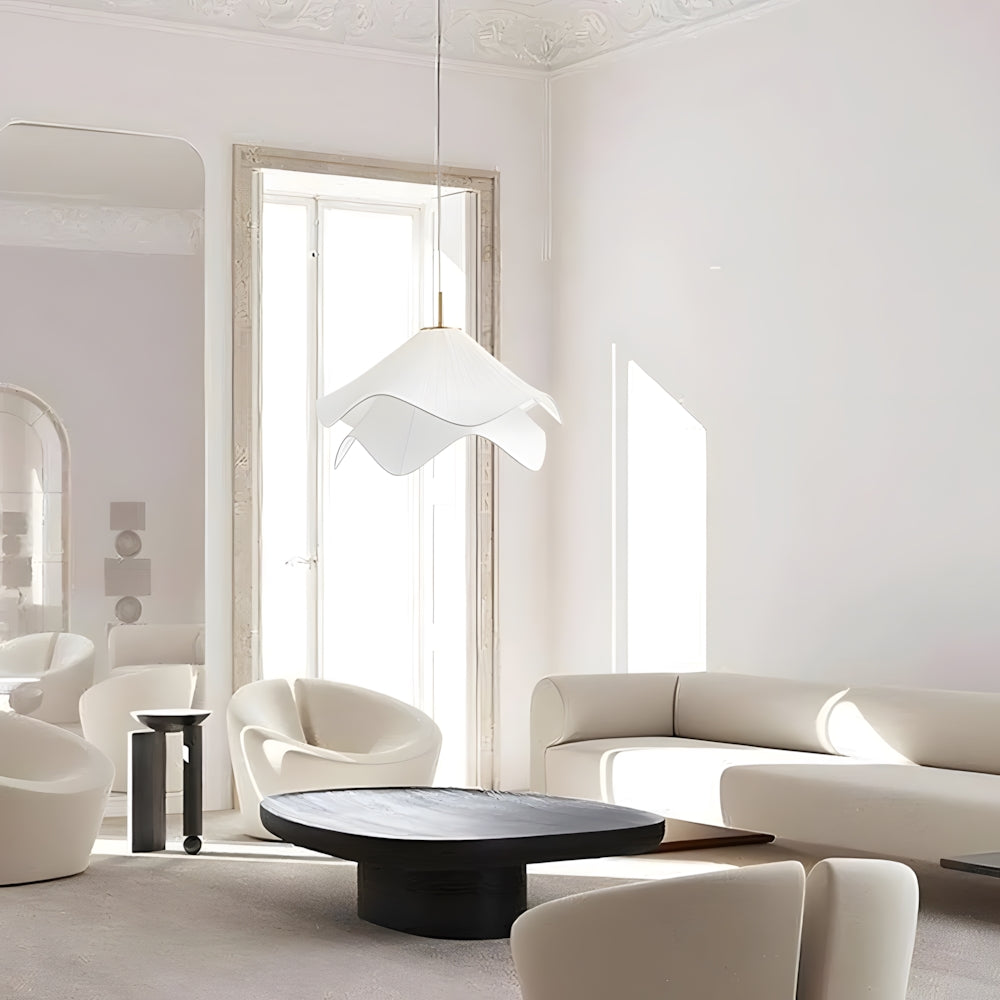 Plafonnier Fleur Textile Métal E27 Lumière Douce Salon Salle à Manger Chambre Décoration Poétique Design Élégant | Koossa